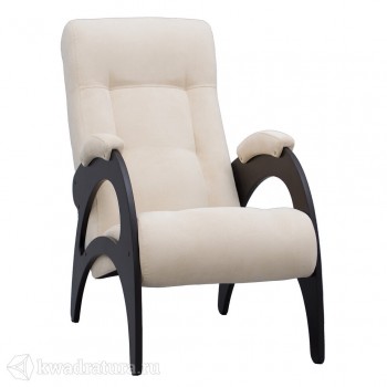 Кресло для отдыха Неаполь Модель 9 без лозы (Венге-эмаль/Ткань Ваниль Verona Vanilla) в Москаленки - moskalenki.mebel54.com | фото