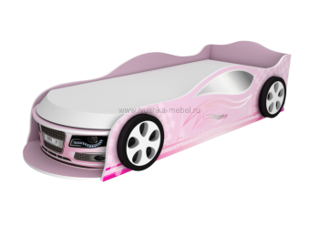 Кровать одноместная Авто-3-1 с рисунком Авто Розовый в Москаленки - moskalenki.mebel54.com | фото